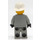 LEGO Fireman with Light Gray Coat with Air Gauge and Pocket, Light Gray Legs, Pointed Mustache, and White Fire Helmet Minifigure