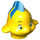 LEGO Fisch mit Blau (Flounder) mit kleinen Augen (16032)