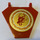 LEGO Flag 5 x 6 Hexagonal with dragon head in circle on both sides Sticker with Thick Clips (17979)