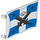 LEGO Bandera 6 x 4 con 2 Conectores con Azul y Cannons (2525 / 103621)