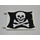LEGO Flag 6 x 4 with 2 Connectors with Jolly Roger on Black Background (2525)