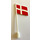 LEGO Flag on Flagpole with Denmark without Bottom Lip (776)