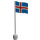 LEGO Drapeau sur Flagpole avec Iceland avec lèvre inférieure (777)