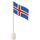 LEGO Flag on Flagpole with Iceland with Bottom Lip (777)