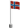 LEGO Drapeau sur Flagpole avec Norway sans lèvre inférieure (776)