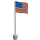 LEGO Flag on Flagpole with United States with Bottom Lip (777)