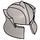 LEGO Effen Zilver Angled Helm met Cheek Protection (48493 / 53612)