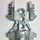 LEGO Platt Silver Bionicle Rustning / Fot 4 x 7 x 2 (50919)