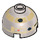 LEGO Effen zilver Steen 2 x 2 Rond met Dome Top met Astromech Droid Hoofd (holle nop, ashouder) (18111 / 30367)