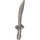 LEGO Flat Silver Curved Sword with Ridged Handle (25111)
