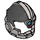 LEGO Flaches Silber Cyborg Helm mit Schwarz Haar und Azure Dot (34971 / 43863)