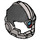 LEGO Flat Silver Cyborg Helmet with Black Hair and Azure Dot (34971 / 43863)