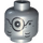 LEGO Flat Silver Detective Zane Head (Recessed Solid Stud) (3274 / 102916)