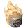 LEGO Flat Silver Ghost Rider Head with Orange Eyes (74446)