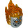 LEGO Flat Silver Ghost Rider Head with Orange Eyes (74446)