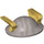 LEGO Flat Silver Helmet with Flat Wide Brim and Pearl Gold Wings (65589)
