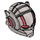 LEGO Flaches Silber Helm mit Headphones und Transparent rot Visier (20917)