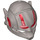 LEGO Flaches Silber Helm mit Headphones und Transparent rot Visier (20917)