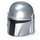 LEGO Flat Silver Helmet with Sides Holes with Mandalorian Black section (64220 / 105748)