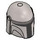 LEGO Flat Silver Helmet with Sides Holes with Mandalorian Black section (64220 / 105748)