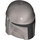 LEGO Effen zilver Helm met Zijkanten Gaten met Mandalorian Zwart Sectie (64220 / 105748)