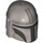 LEGO Flat Silver Helmet with Sides Holes with Mandalorian Black with Stripe (3807 / 106132)