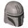 LEGO Flat Silver Helmet with Sides Holes with Mandalorian Black with Stripe (3807 / 106132)