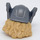 LEGO Flat Silver Helmet with Wings and Insignia with Tan Long Wavy Hair (90453)
