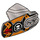 LEGO Effen Zilver Hero Factory Armor met Kogelgewrichtsbus Maat 5 met &quot;H&quot; en Oranje (17569 / 90639)