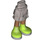 LEGO Effen zilver Heup met Kort Dubbele Layered Rok met Limoen Boots (36178 / 92818)