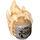LEGO Flaches Silber Minifigure Kopf mit Flames (74446)