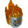 LEGO Flaches Silber Minifigure Kopf mit Flames (74446)