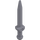 LEGO Flad sølv Minifigur Kort Sværd med tykt krydsbeskyttelse (18034)