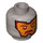 LEGO Flat Silver Nexo Knight Soldier - Trans-Neon Orange Armor Minifigure Head (Safety Stud) (3626 / 32884)