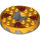 LEGO Flaches Silber Ninjago Spinner mit Gelb oben und rot Flames und Lions (98354)