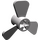 LEGO Effen Zilver Propeller met 3 Messen (6041)