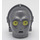 LEGO Flat Silver Protocol Droid Head with Bright Light Yellow Eyes (10971 / 24049)