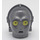 LEGO Flat Silver Protocol Droid Head with Yellow Eyes (10971 / 24049)