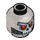 LEGO Flaches Silber Robo Skelett Minifigure Kopf (Einbau-Vollbolzen) (16125 / 47625)