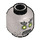 LEGO Flat Silver Robot Head with Green Eyes (Recessed Solid Stud) (3626 / 36328)