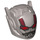 LEGO Effen zilver Robot Helm met Ear Antennas met Ant-Man Donkerrood Patroon (46534 / 50709)