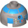 LEGO Flat sølv Rund Kloss 2 x 2 Dome Topp (Undetermined Knott - To be deleted) med R2-D2 Hode (13291 / 86410)