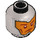 LEGO Flat Silver Royal Soldier Head with Dark Orange Markings on Orange Background (Recessed Solid Stud) (3626 / 24140)