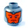 LEGO Effen Zilver Royal Soldier Hoofd met Dark Oranje Markings Aan Oranje Background (Verzonken Solid Stud) (3626 / 24140)