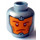 LEGO Flat Silver Royal Soldier Head with Dark Orange Markings on Orange Background (Recessed Solid Stud) (3626 / 24140)
