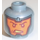 LEGO Flaches Silber Royal Soldier Kopf mit Orange Background, Smile und Angry (Einbau-Vollbolzen) (3626)