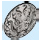 LEGO Flaches Silber Schild mit Gebogen Gesicht mit Ninjago Drachen (75902)