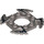 LEGO Flat Silver Spinner Crown with Serrated Edges and Black and White Edges (10455)