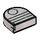 LEGO Effen Zilver Tegel 1 x 1 Halve Oval met Rug Venster (24246 / 29196)