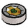 LEGO Flat Silver Tile 1 x 1 Round with Snake / Slytherin (35380 / 100179)